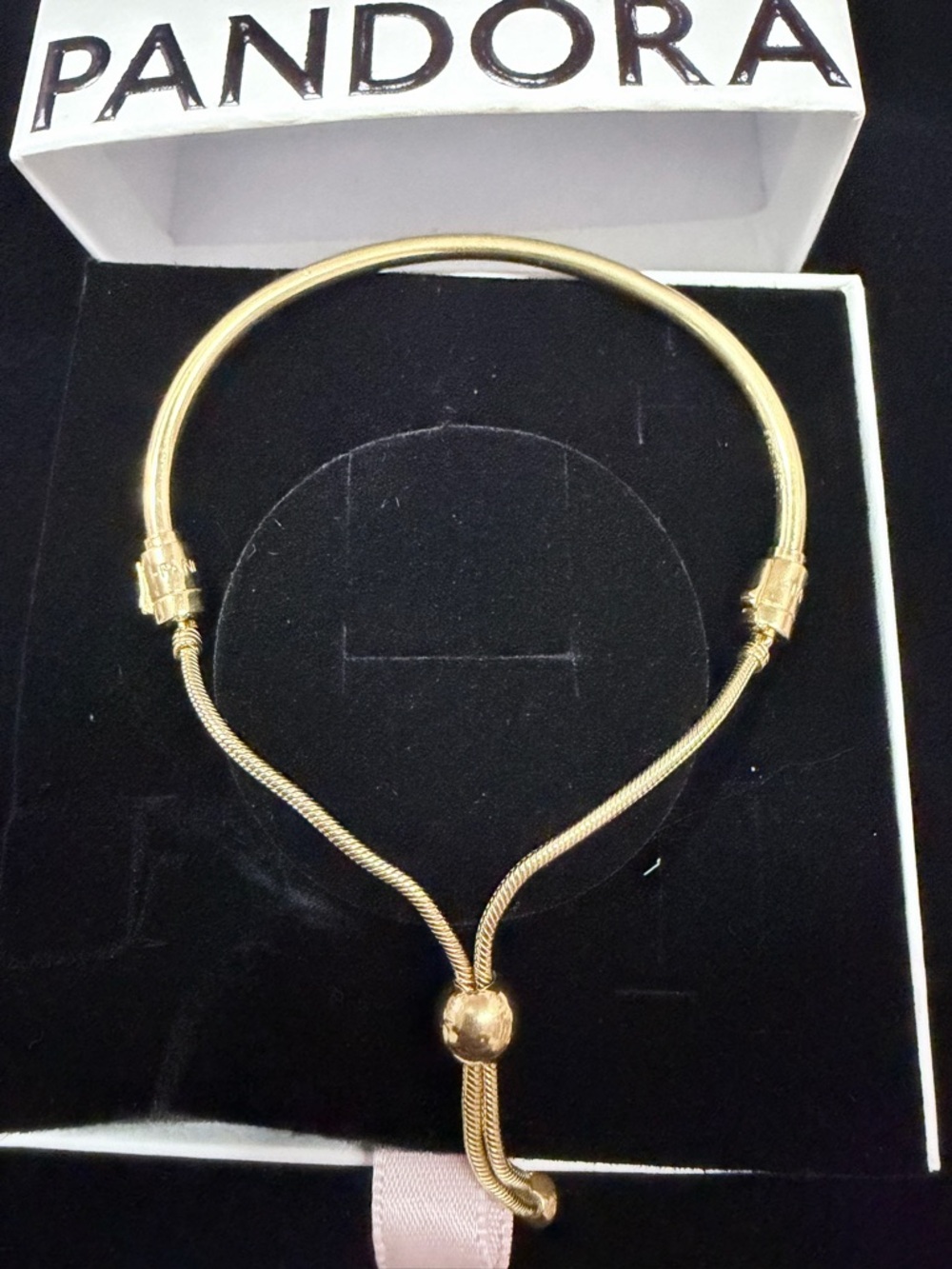 Pandora Gold-Tone Bracelet with Hinged Clasp - Picture 2 of 5